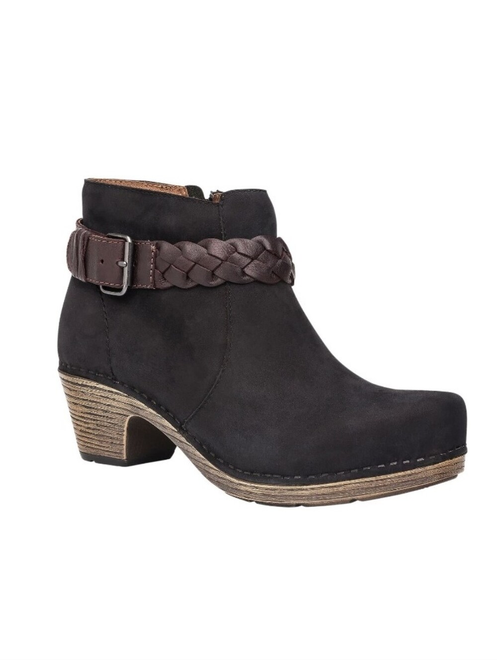 Dansko Boots Womens Tivoli Michelle Ankle Braided Black Nubuck Size 6/36